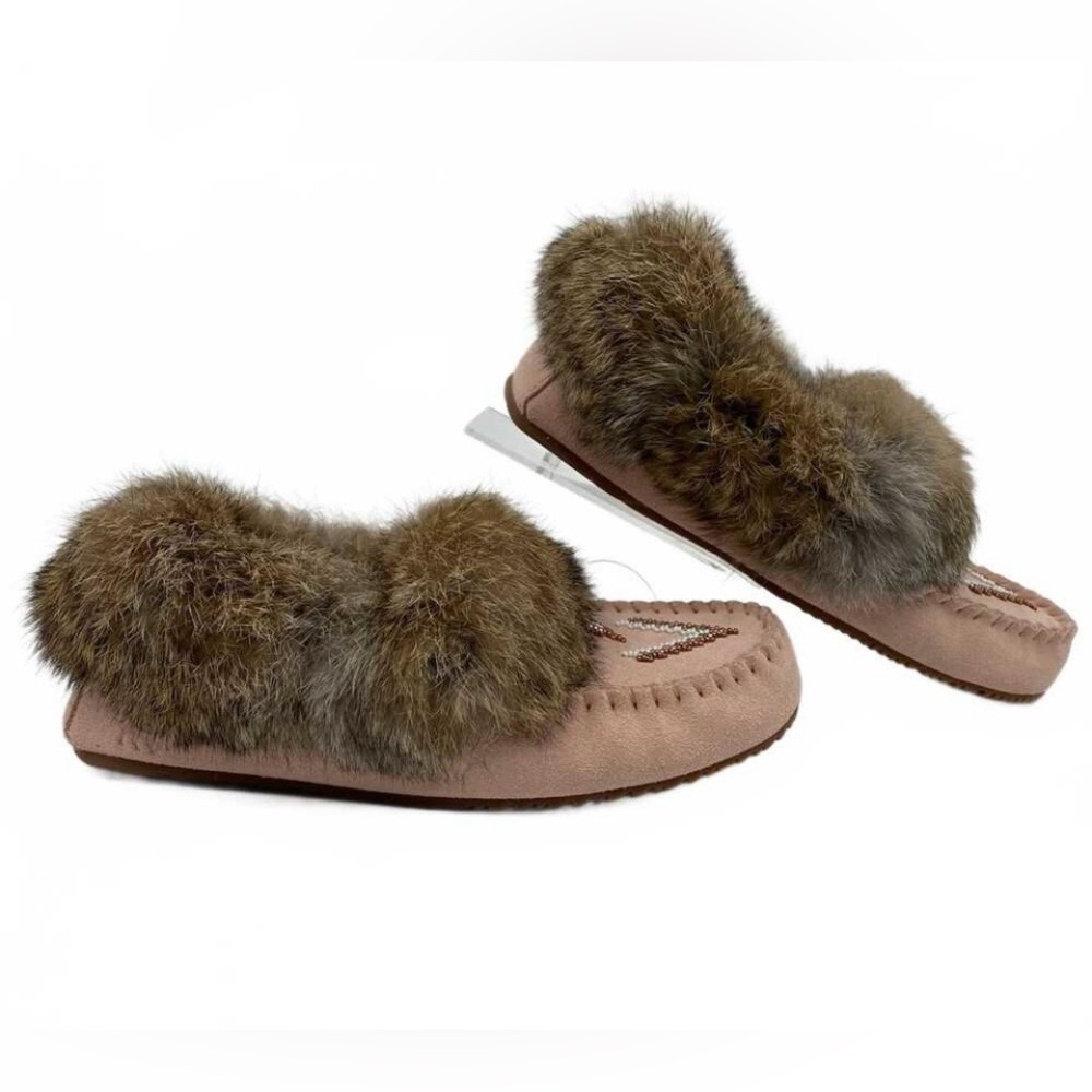 Manitobah Street Moccasin - Real Rabbit Fur NWOT